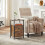 Rustic Brown Industrial Bedside Table with Steel Frame 6