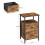 Rustic Brown Industrial Bedside Table with Steel Frame 3