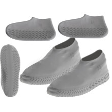 Wasserdichte Stiefelschoner Gummistiefel M grau Größe 35-38