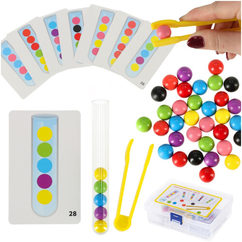 Lernpuzzle mit bunten Montessori-Kugeln