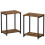 Rustic Brown Industrial Side Tables, Set of 2 1