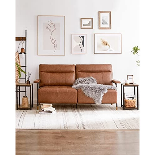 Rustic Brown Industrial Side Tables, Set of 2 1