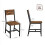 Rustic Brown & Black Ergonomic Dining Chairs Set 2
