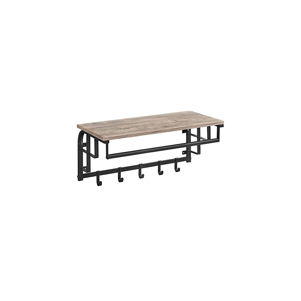 Pricenet Rustic Wall-Mounted Coat Rack With Shelf & Hooks