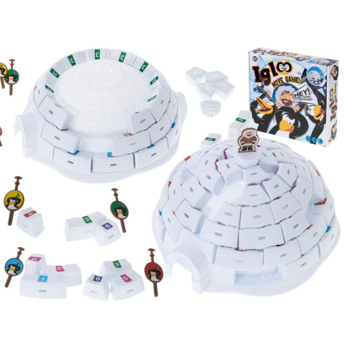 Geschicklichkeitsspiel Iglu-Pinguine bauen