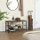 Rustic Brown Shoe Bench with 2 Mesh Shelves, Easy Assembly 2