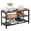 Rustic Brown Shoe Bench with 2 Mesh Shelves, Easy Assembly 4