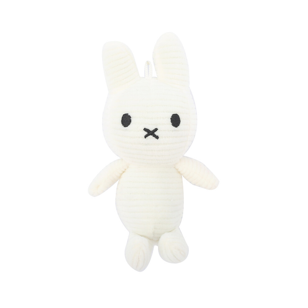 (White) Miffy Delightful Rabbit Plush Keychain Kids Backpack Hanger Soft Stuffed Toy