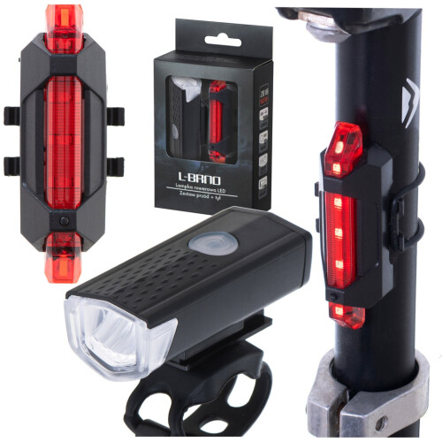 LED-Fahrradlampe hinten-vorne Set USB