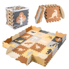 Schaumstoff-Puzzlematte / Laufgitter 36el. Dinosaurier 143cm x 143cm x1cm