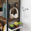 Elegant Matte Black Bookcase with Rustic Brown Shelves 6