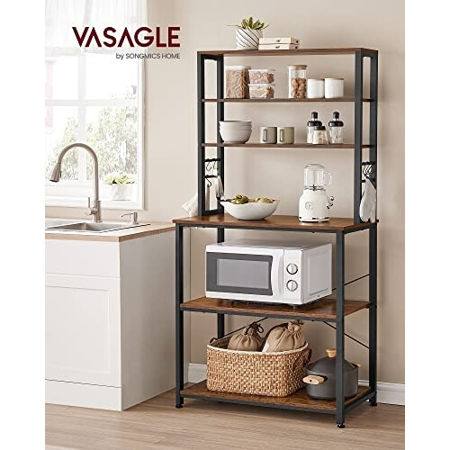 6-Tier Kitchen Rack with Adjustable Shelves & S-Hooks 1