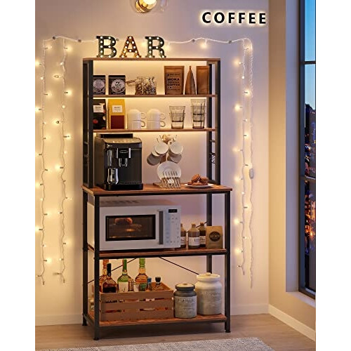 6-Tier Kitchen Rack with Adjustable Shelves & S-Hooks 2