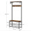 Rustic Brown Coat Shoe Rack with Bench & Storage Shelves 6
