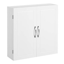 Scandinavian Matte White Bathroom Vanity Cabinet, 2 Shelves