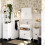 Scandinavian Matte White Bathroom Vanity Cabinet, 2 Shelves 2