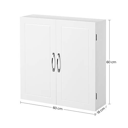Scandinavian Matte White Bathroom Vanity Cabinet, 2 Shelves 2