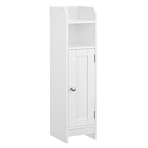 Compact White Bathroom Cabinet with Adjustable Shelves