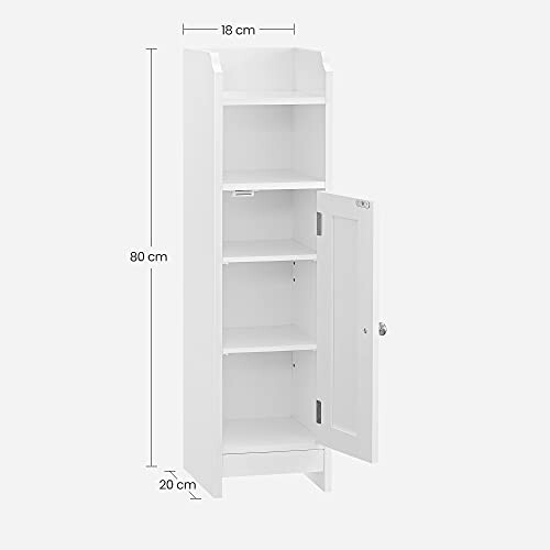 Compact White Bathroom Cabinet with Adjustable Shelves 2