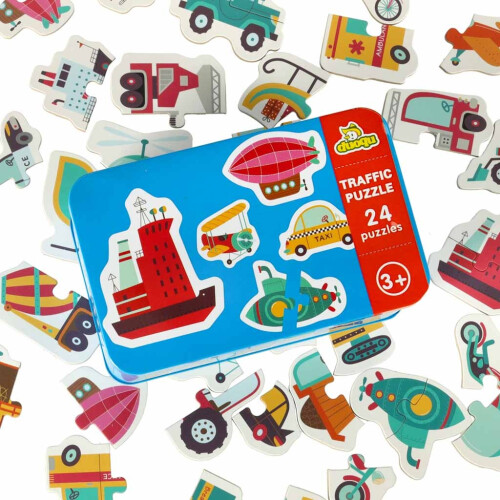 Puzzle in einer Dose mit 24 Puzzles