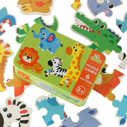 Puzzle in einer Dose Safari-Tiere 25 Puzzles