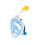 Voll faltbare Schnorchelmaske S/M blau 1