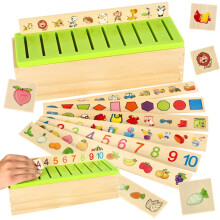 Sortierpuzzle aus Holz mit passenden Bildern