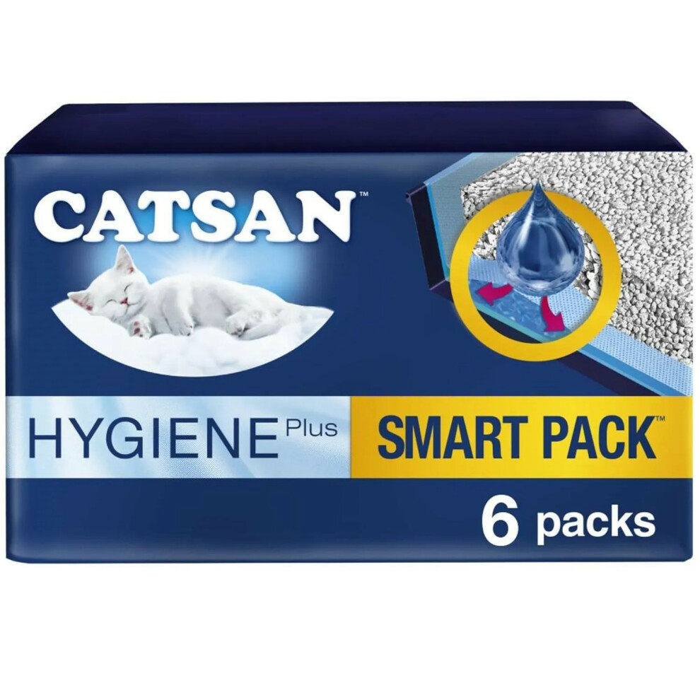 6 Catsan Hygiene Smart Pack Inlays Cat Dust Free Litter Tray Liners