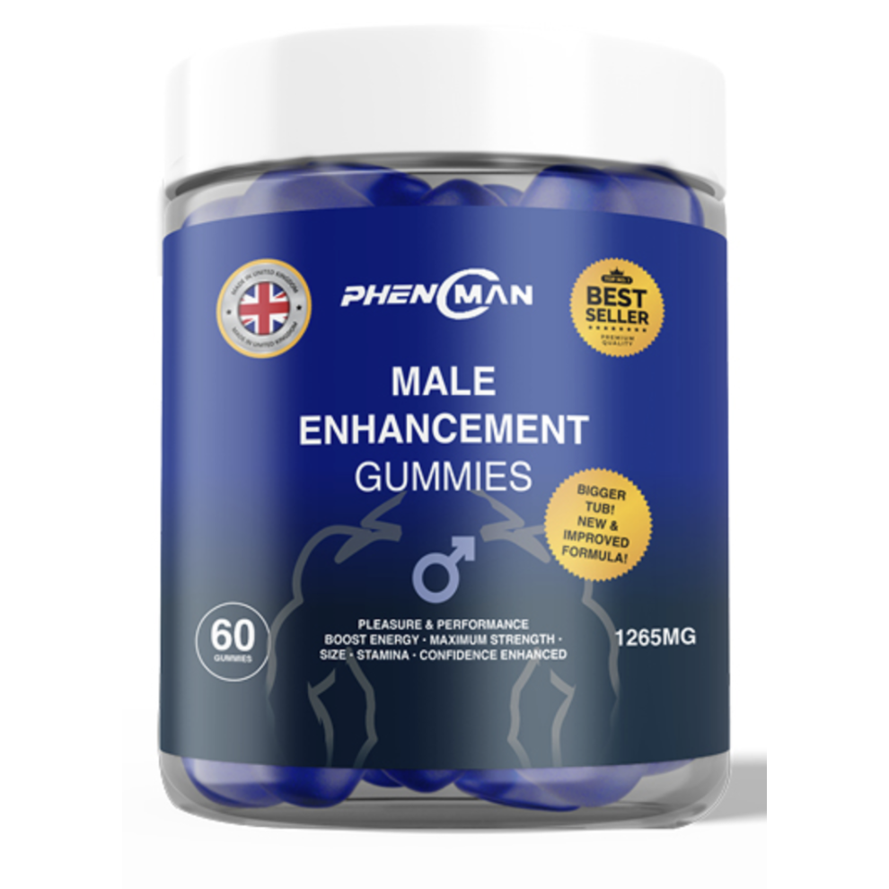 Supplements Sanctuary Phenoman Male Enhancement Gummies - 60 Gummies, 1265Mg Per Serving - Boosts Energy, Stamina & Vitality (No Headaches)