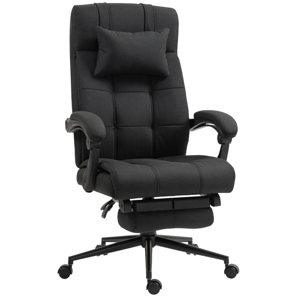 Vinsetto Office Chair With Adjustable Height, Wheels, Footrest, Black