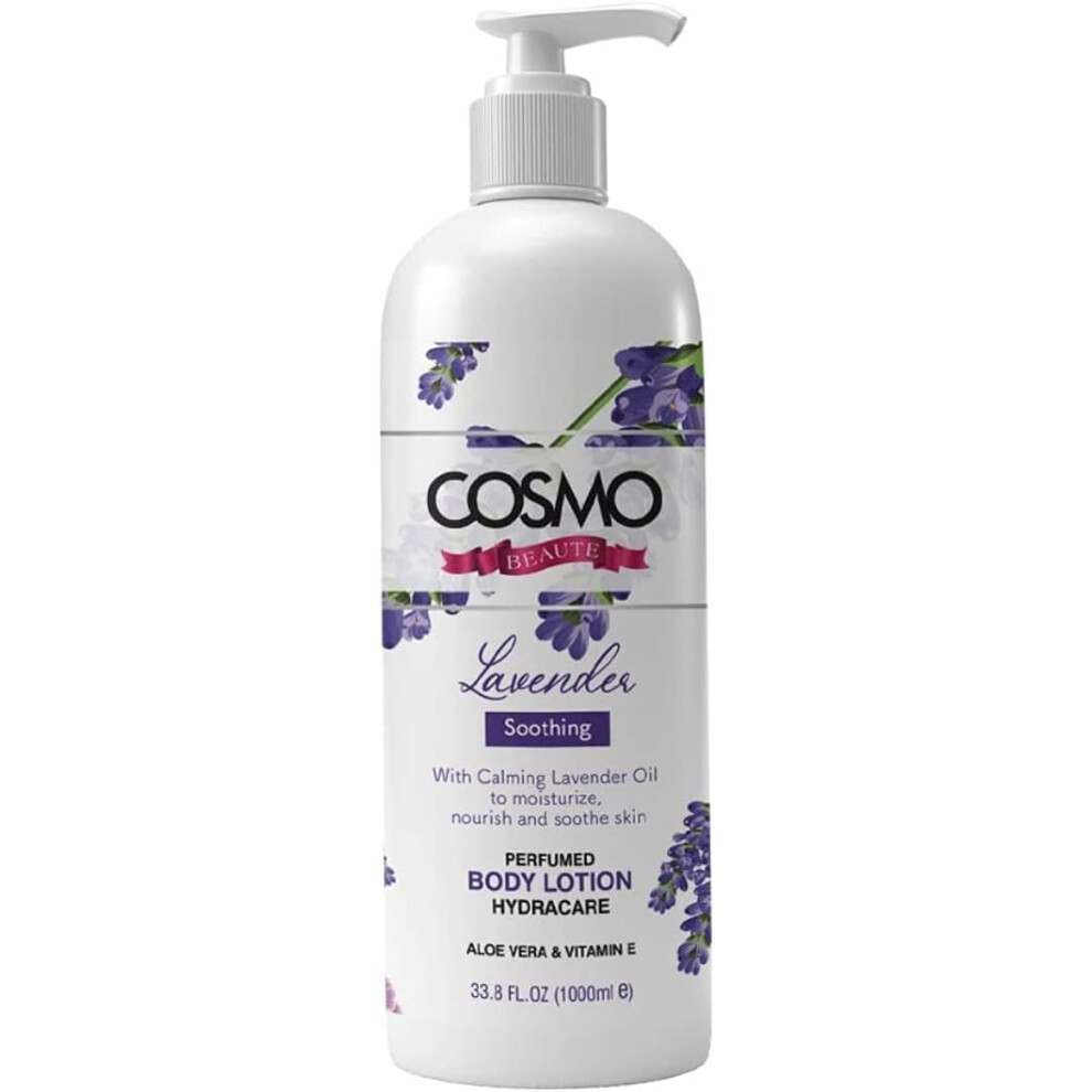 Body Lotion With Calming Lavender Oils To Moisturize, Nourish, Soothe Skin, Glowing & Hydration 1000ml