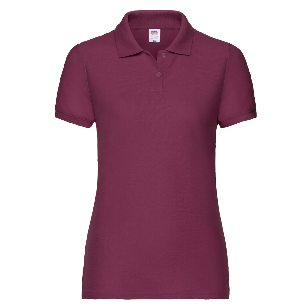 (M, Burgundy) Fruit of the Loom Womens/Ladies Lady Fit 65/35 Polo Shirt