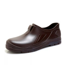 (Brown, EU42=UK8) Work Boots Walking Mens Rain Shoes Waterproof Rubber Garden Low Top Non-slip