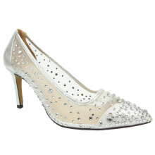 (5 UK, Silver) Lunar Womens/Ladies Argo Mesh Court Shoes