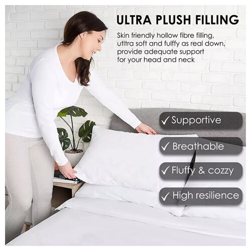 Imperial Rooms (4 Quilted Pillow) Quilted Pillows Neck Back Support 1, 2 & 4-Pack 2