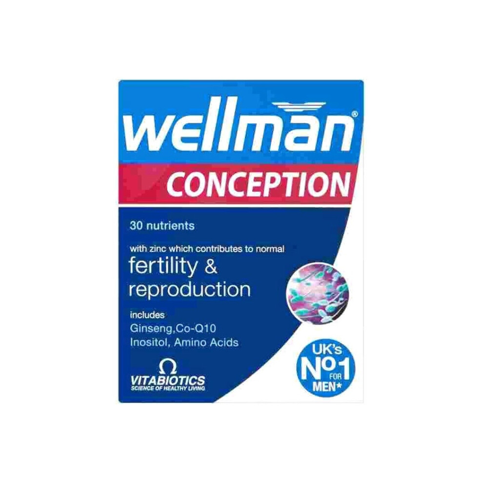 Vitabiotics Wellman Conception 30 Tablets - Nutritional Support For Men's Reproductive Health And Fertility