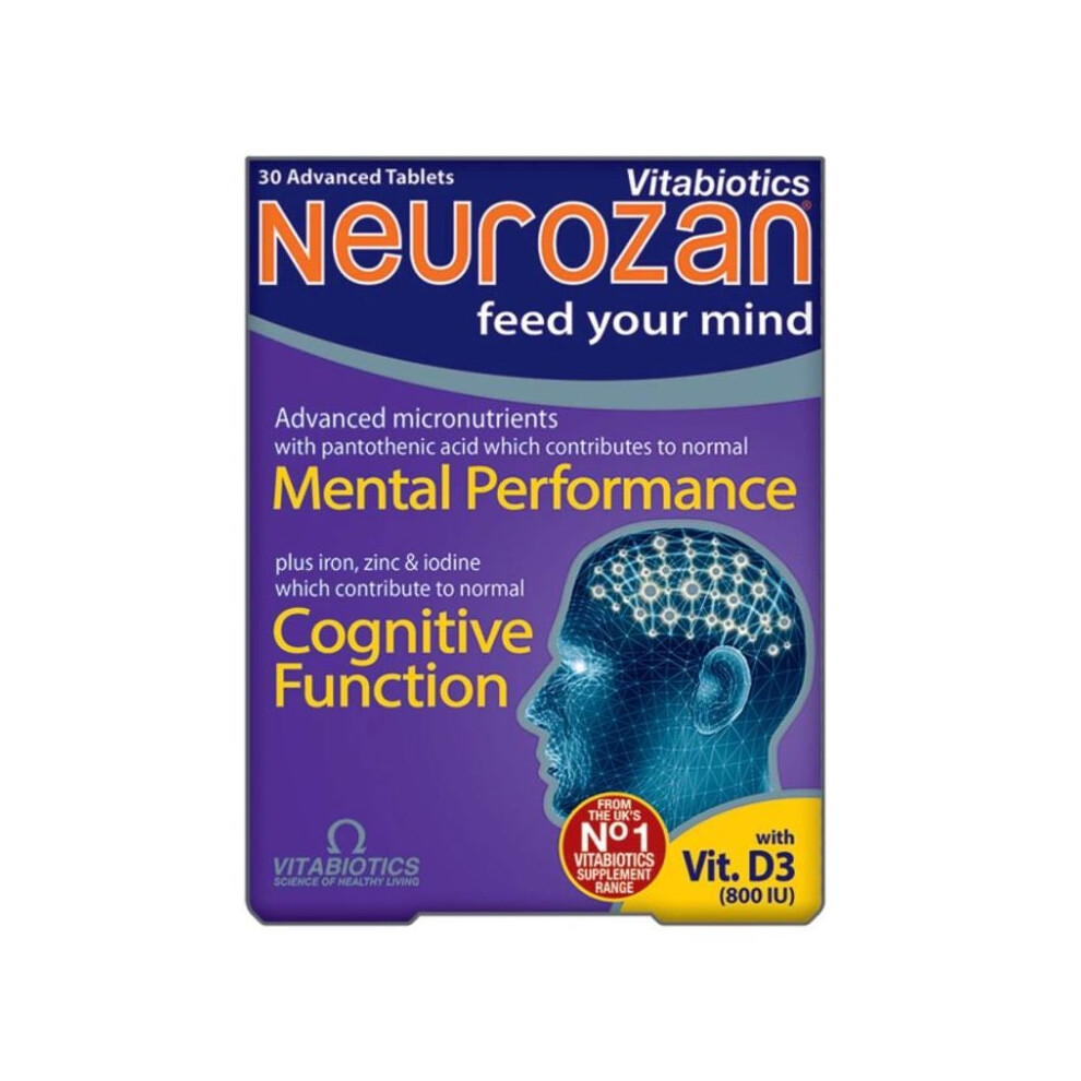 Vitabiotics Neurozan 30 Tablets - Advanced Brain Function and Cognitive Health Supplement