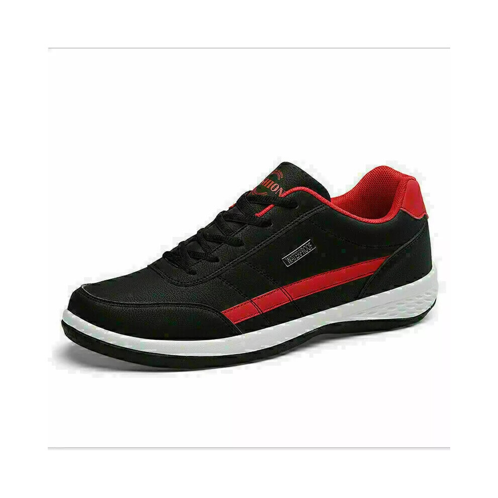 (Black, UK10/EUR=45) Mens Casual Shoes Trainers Sneakers Sports Leather Lace Up Walking Shoes Size10-image-OPC-PF27MXP-NEW