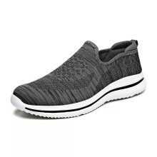 (UK13/EU48, Dark&Grey) Mens Slip On Wide Fit Memory Foam Casual Walking Gym Sports Trainers Shoes Size*