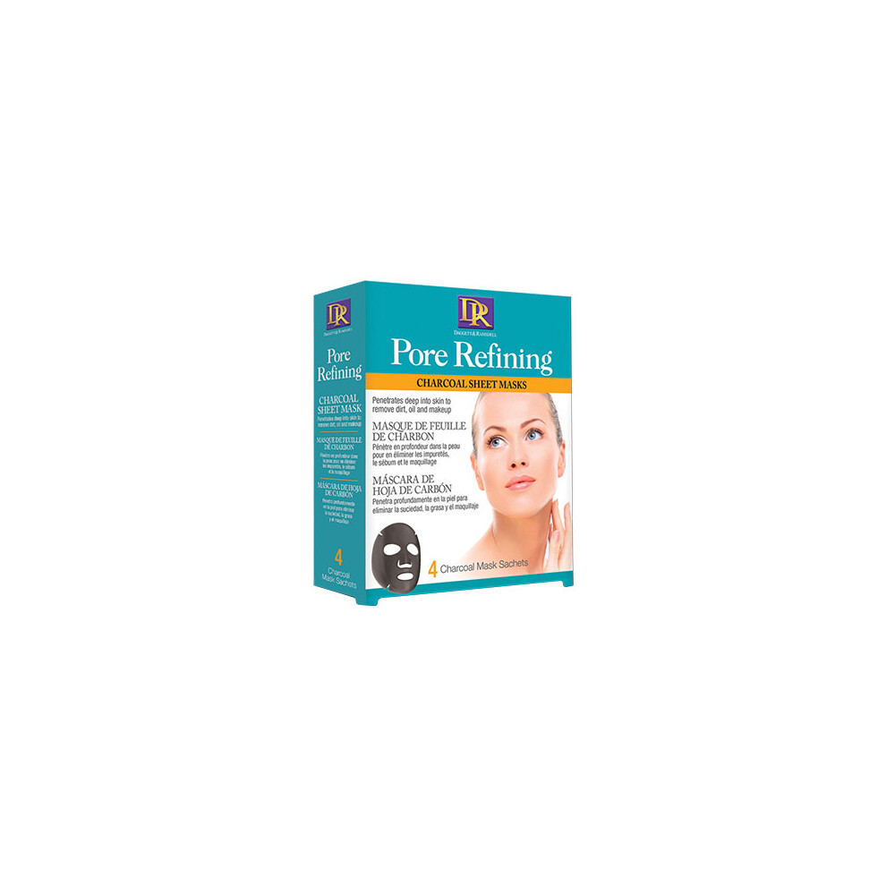 Daggett & Ramsdell Pore Refining Charcoal Sheet Mask, 4 Sachets Mask
