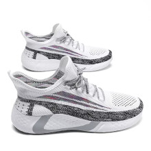(White Grey, UK8=EU42) Men Fashion Trainers Sports Running Shoes Casual Walking Comfort Tennis Sneakers