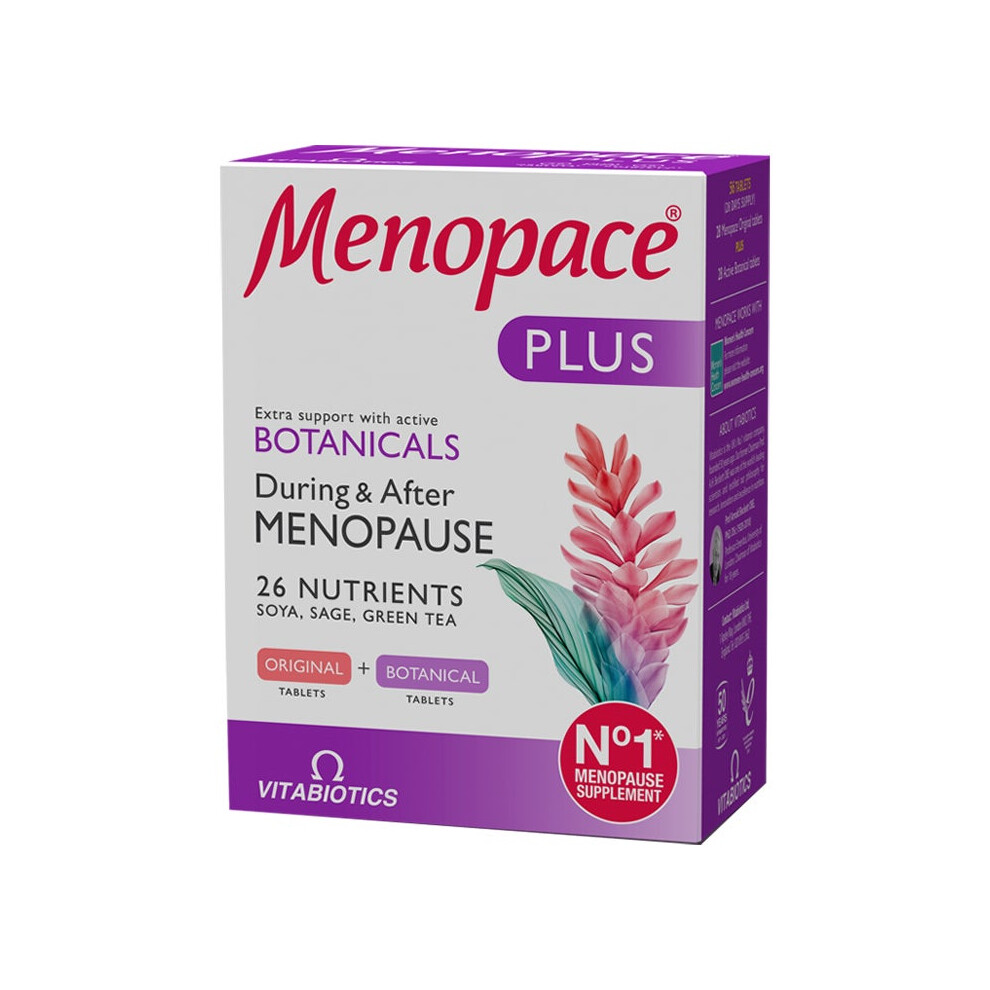 Vitabiotics Menopace Plus 56 Tablets - Menopause Support with Added Natural Nutrients