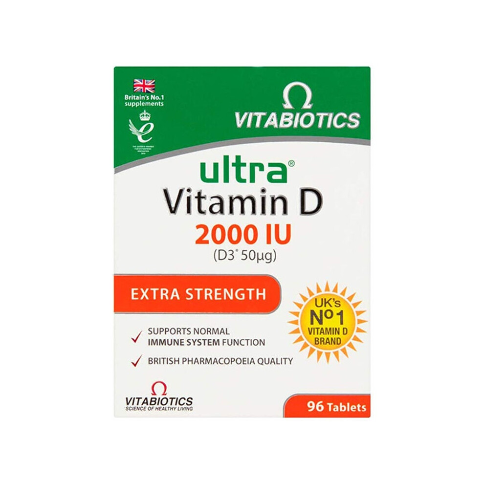 Vitabiotics Ultra Vitamin D3 2000Iu 96 Tablets - Essential Bone And Immune Support
