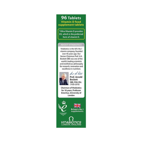 Vitabiotics Vitabiotics Ultra Vitamin D3 2000IU 96 Tablets - Essential Bone and Immune Support 2