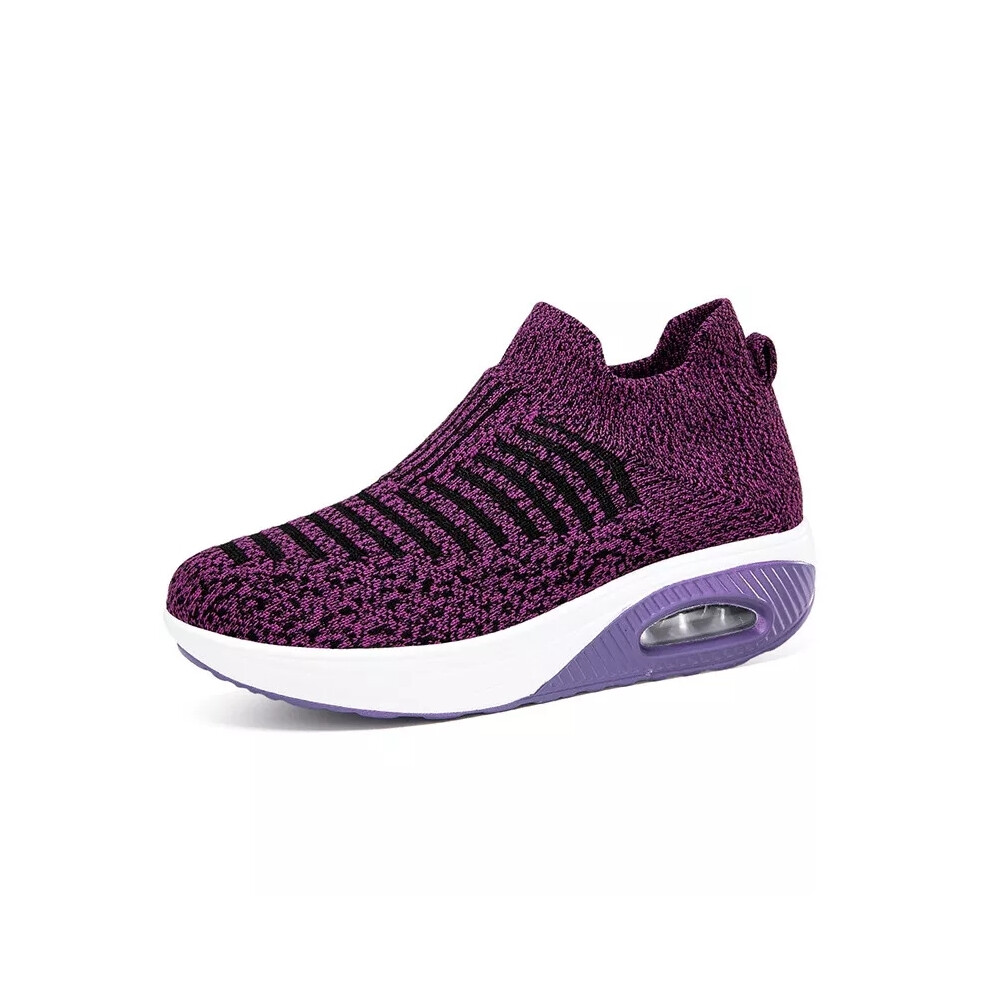 (Purple, UK 9=EUR 42) Casual Shoe Ladies WomenTrainers Gym Running Sports Slip On Walking Sneakers-image-OPC-PF27PJ9-NEW