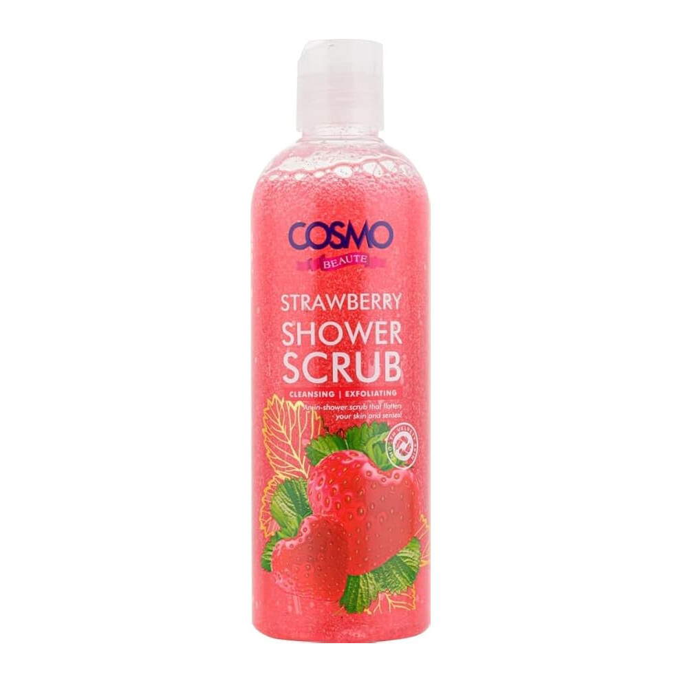 Cosmo Strawberry Extract Shower Scrub Cleanses The Skin, Leaves Soft Skin, Revitalize & Fair The Skin 480ml
