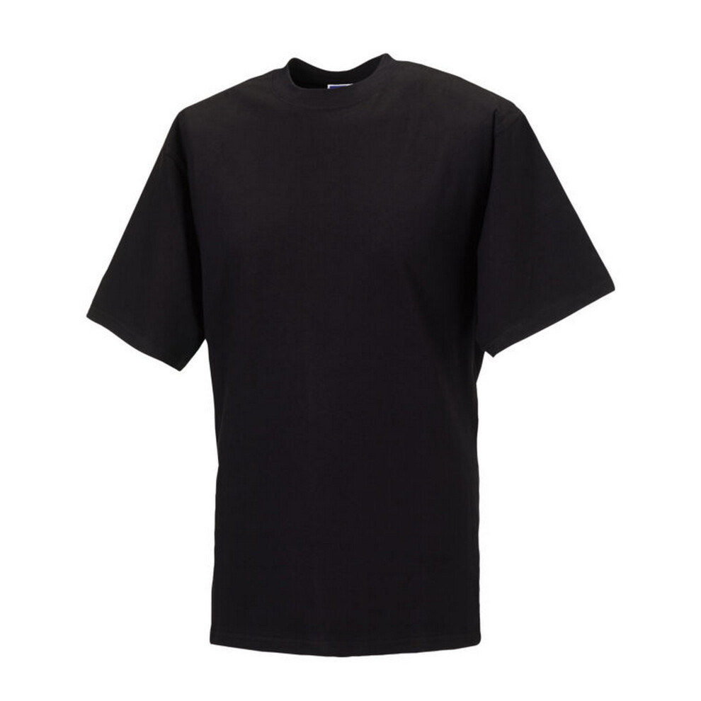 (3XL, Black) Russell Mens Organic Short-Sleeved T-Shirt