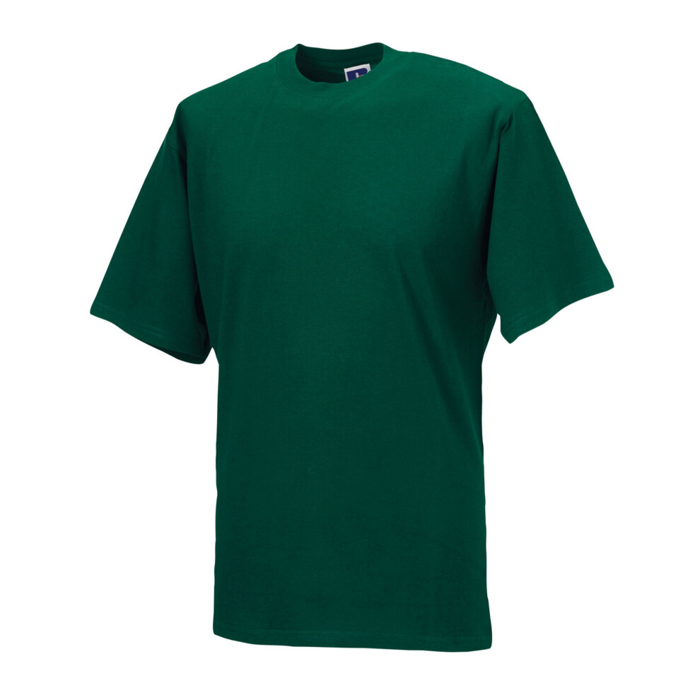 (M, Bottle Green) Russell Mens Organic Short-Sleeved T-Shirt