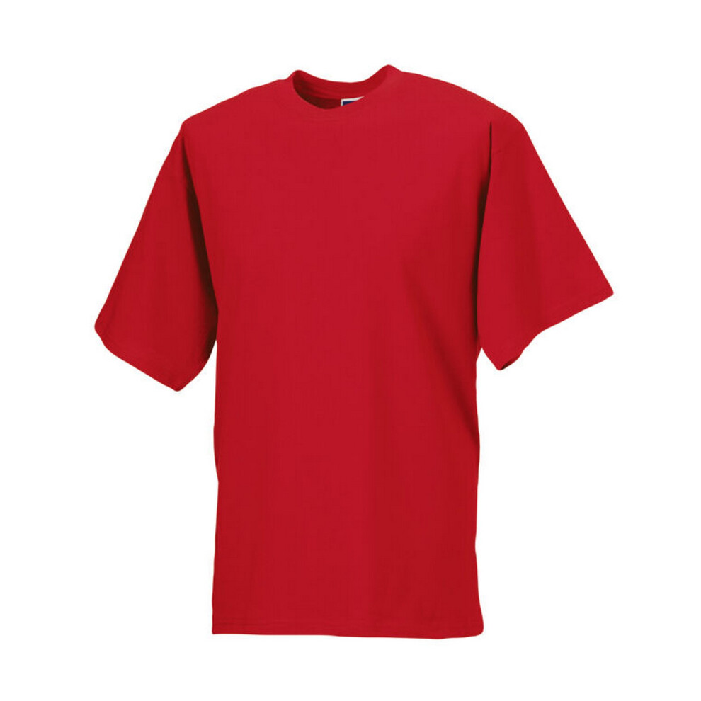 (M, Classic Red) Russell Mens Organic Short-Sleeved T-Shirt