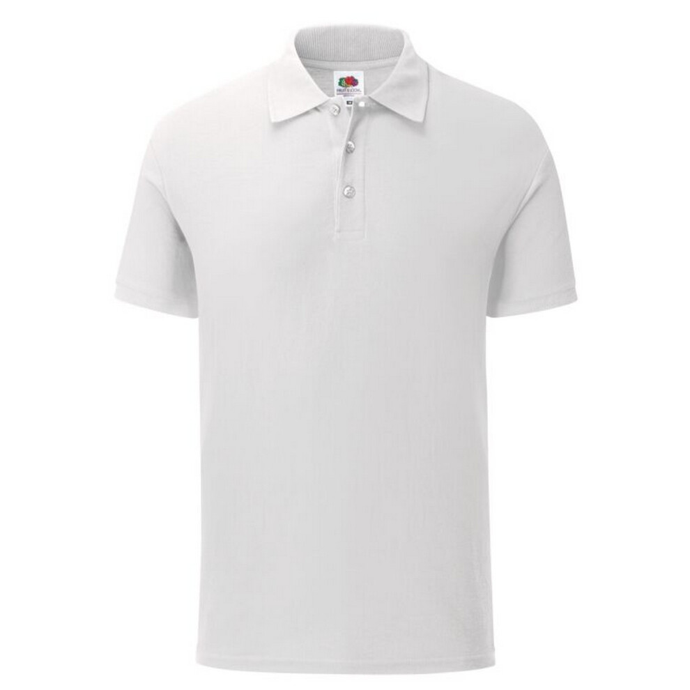 (S, White) Fruit Of The Loom Mens Tailored Polo Shirt